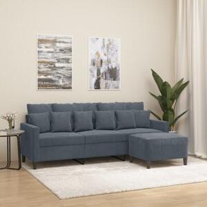 Sofa 3-osobowa z podnÃ³Å¼kiem, ciemnoszary, 180 cm, aksamit