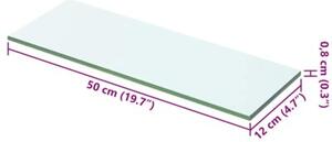 Półki, 2 szt., panel z bezbarwnego szkła, 50 x 12 cm