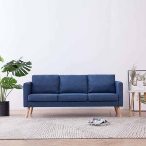 Sofa 3-osobowa tapicerowana tkaninÄ , niebieska