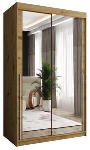 Szafa przesuwna z lustrem Garderoba SIMA T3 120 artisan + u. srebrny