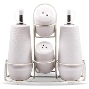Ceramiczny zestaw do przypraw 5-ele przyprawnik MAESTRO WHITE