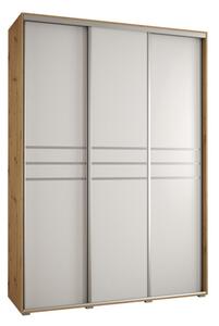 Szafa przesuwna wysoka Davos 10 170, gł. 60 cm artisan + biały + srebrny