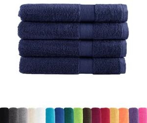 Ręczniki premium, solund, 4 szt., granatowe, 100x200 cm, 600 g/m²
