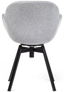 Obrotowe krzesło tapicerowane z podłokietnikami MALMO - szary