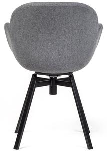 Obrotowe krzesło tapicerowane z podłokietnikami MALMO - ciemny szary