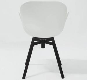 Krzesło z obrotowym siedziskiem podłokietniki MALMO - biały