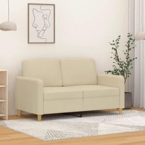 Sofa, 2-osobowa kremowa, 120 cm, tapicerowana tkaninÄ