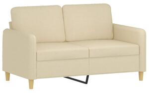 Sofa, 2-osobowa kremowa, 120 cm, tapicerowana tkaninÄ