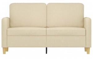 Sofa, 2-osobowa kremowa, 120 cm, tapicerowana tkaninÄ