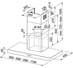 Okap FRANKE Format FDF EV8 90 XS Stal szlachetna 710m3/h 66dB klasa B