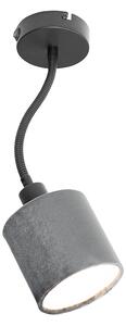 Kinkiet / Lampa scienna czarny z szarym włącznikiem i elastycznym ramieniem - Merwe Oswietlenie wewnetrzne