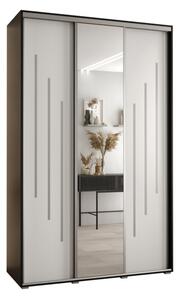 Szafa przesuwna wysoka Davos 9 160, gł. 45 cm czarny + biały + srebrny