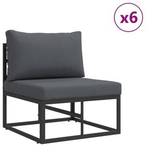 Zestaw sof ogrodowych z poduszkami w kolorze czarnym z aluminium