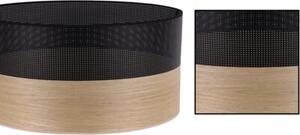 Lampa podłogowa trójnóg czarny Light Home LH Wood 1xE27 45cm abażur walec czarny/fornir F02