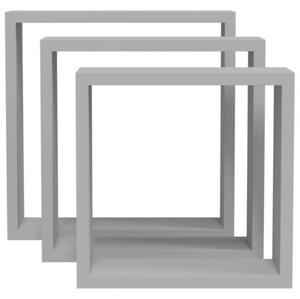 Półki ścienne kostki, 3 szt., szare, mdf