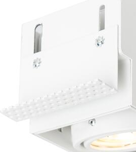 Zestaw 3 reflektorów wpuszczanych biały GU10 uchylny bez wykończenia 2 lampy - Oneon Oswietlenie wewnetrzne