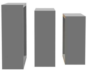Półki ścienne kostki, 3 szt., szare, mdf