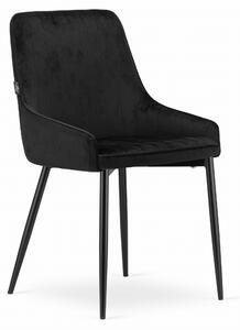 EMWOmeble Krzesła tapicerowane czarny welur MONZA 3569 / 4 sztuki