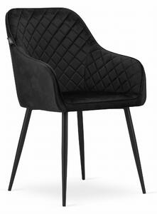 Czarne aksamitne krzesło NUGAT
