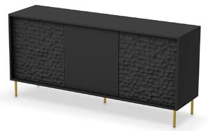 Czarna nowoczesna komoda z frontami 3d H5-P94