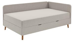 Beżowe tapicerowane łóżko jednoosobowe ze schowkiem 90x200 cm Cabana – Meise Möbel