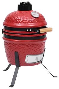 Czerwony ceramiczny grill z pokrywą D0-G13