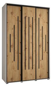 Szafa przesuwna wysoka Davos 12 160, gł. 60 cm biały + artisan + czarny