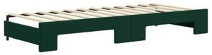 Sofa rozsuwana, ciemnozielona, 80x200 cm, aksamit