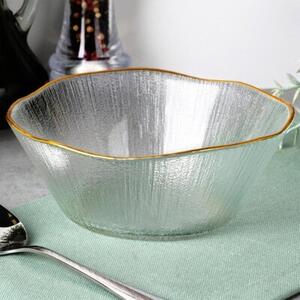 Miska szklana złota 15 cm, 500 ML