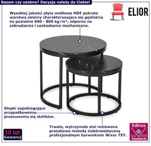 Komplet dwóch eleganckich stolików czarny marmur C1-L64