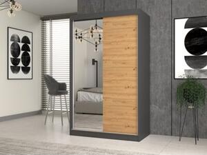 Szafa Iga 120 A/B ANTRACYT DĄB ARTISAN Do Sypialni Do Przedpokoju