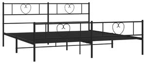 Czarne rustykalne łóżko małżeńskie 180x200cm - Edelis