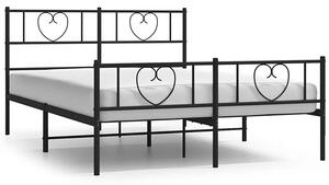 Czarne metalowe łóżko loftowe 140x200cm - Edelis