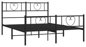 Czarne metalowe łóżko małżeńskie 160x200cm - Edelis