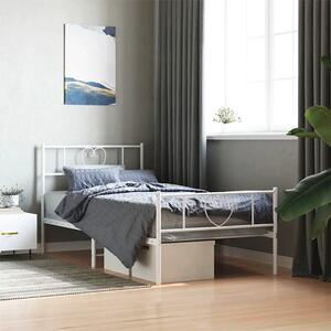 Białe pojedyncze łóżko metalowe 90x200 cm - Edelis
