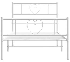 Białe pojedyncze łóżko metalowe 90x200 cm - Edelis