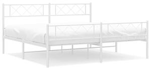 Białe nowoczesne metalowe łóżko małżeńskie 200x200 cm - Espux