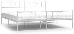 Białe metalowe łóżko małżeńskie 180x200 cm - Edelis