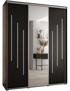 Szafa przesuwna wysoka Davos 9 200, gł. 60 cm czarny + czarny + srebrny