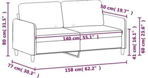Sofa 2-osobowa, brÄ zowa, 140 cm, tapicerowana tkaninÄ