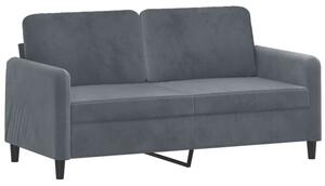Sofa 2-osobowa, ciemnoszary, 140 cm, tapicerowana aksamitem