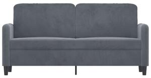 Sofa 2-osobowa, ciemnoszary, 140 cm, tapicerowana aksamitem