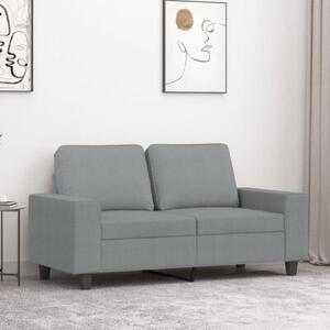 Sofa 2-osobowa, jasnoszara, 120 cm, tapicerowana tkaninÄ