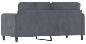 Sofa 2-osobowa, ciemnoszary, 140 cm, tapicerowana aksamitem