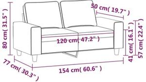 Sofa 2-osobowa, kolor taupe, 120 cm, tapicerowana tkaninÄ