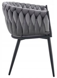 Nowoczesne stylowe krzesło jadalnia salon welur glamour KT220 szare