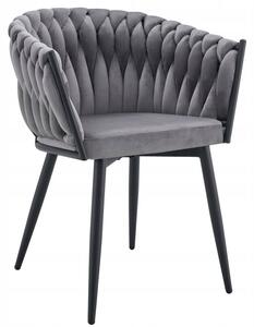 Nowoczesne stylowe krzesło jadalnia salon welur glamour KT220 szare