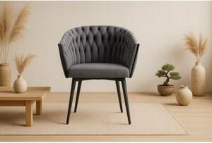 Nowoczesne stylowe krzesło jadalnia salon welur glamour KT220 szare
