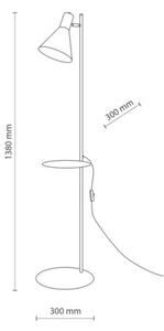 Lampa podłogowa z półką JUMP 5864 TK Lighting czarna E27 – regulowane światło do czytania, salon i sypialnia