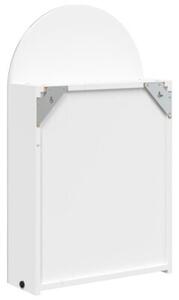 Szafka łazienkowa z lustrem i LED, łukowa, biała, 42x13x70 cm